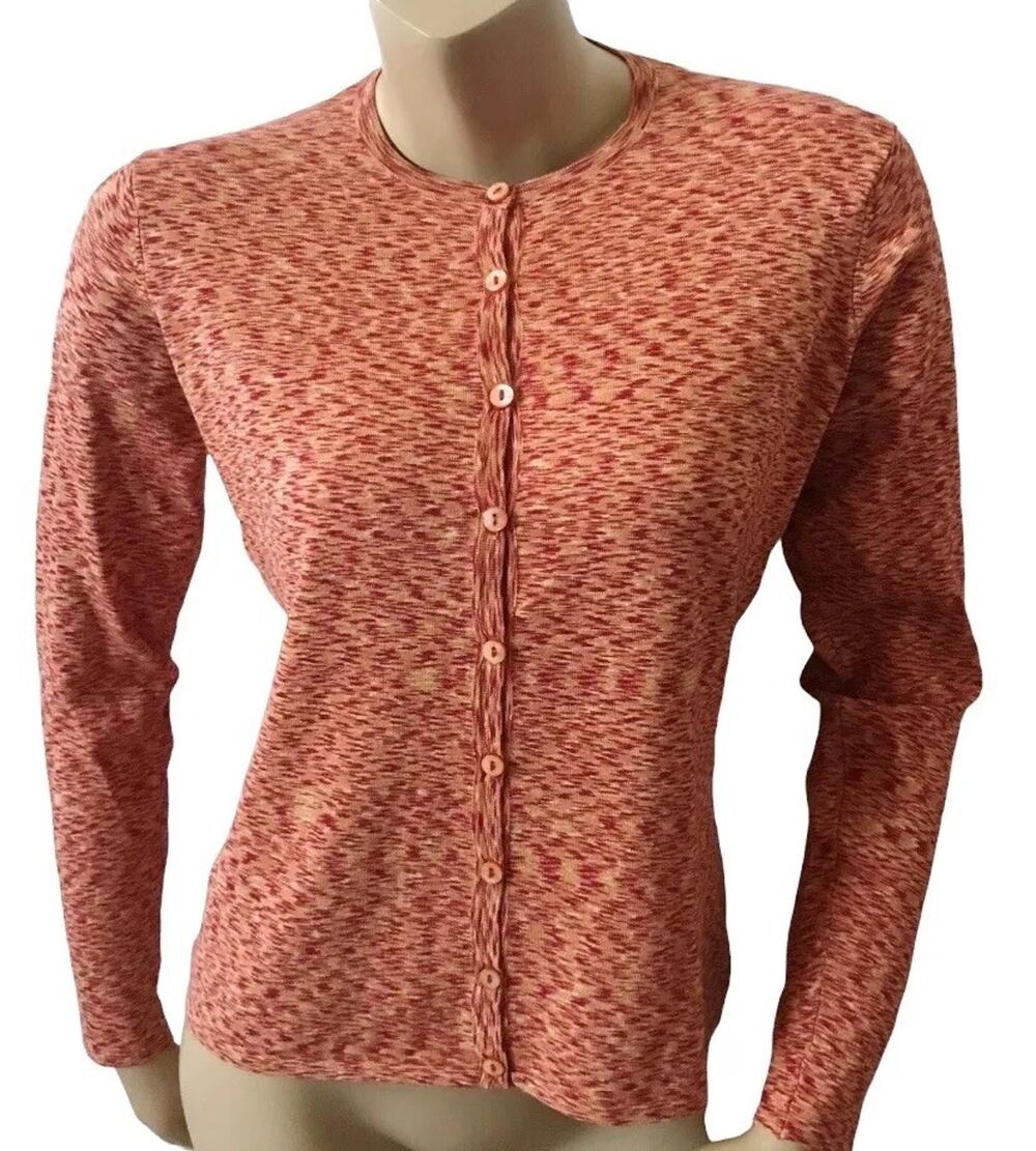 Tina Hagen Cardigan Sweater Womens Large Silk Blend Lightweight Button Front